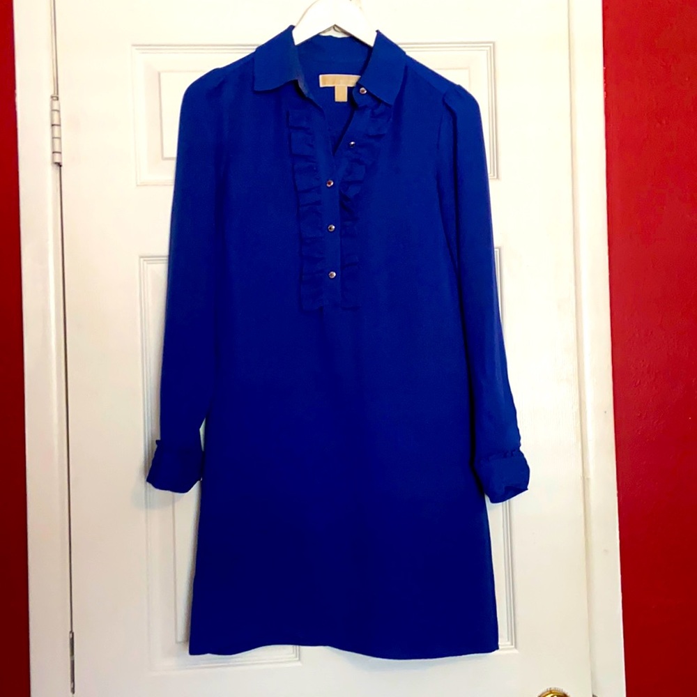 MICHAEL KORS Electric Blue Ruffle Dress